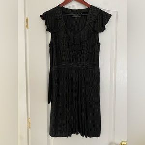 Anthropologie black pin dot dress size medium